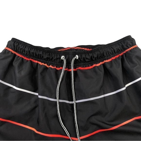 Speedo Men's 8" Inseam Black Striped Volley Swim Trunks sz XL - Picture 3 of 11